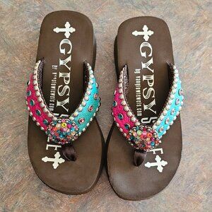GYPSY SOULE SANDALS MULTI COLOR WITH STUDS
